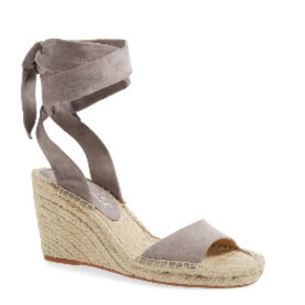 Splendid Joelle Ankle Tie Espadrille. Pink Suede. Size 9.